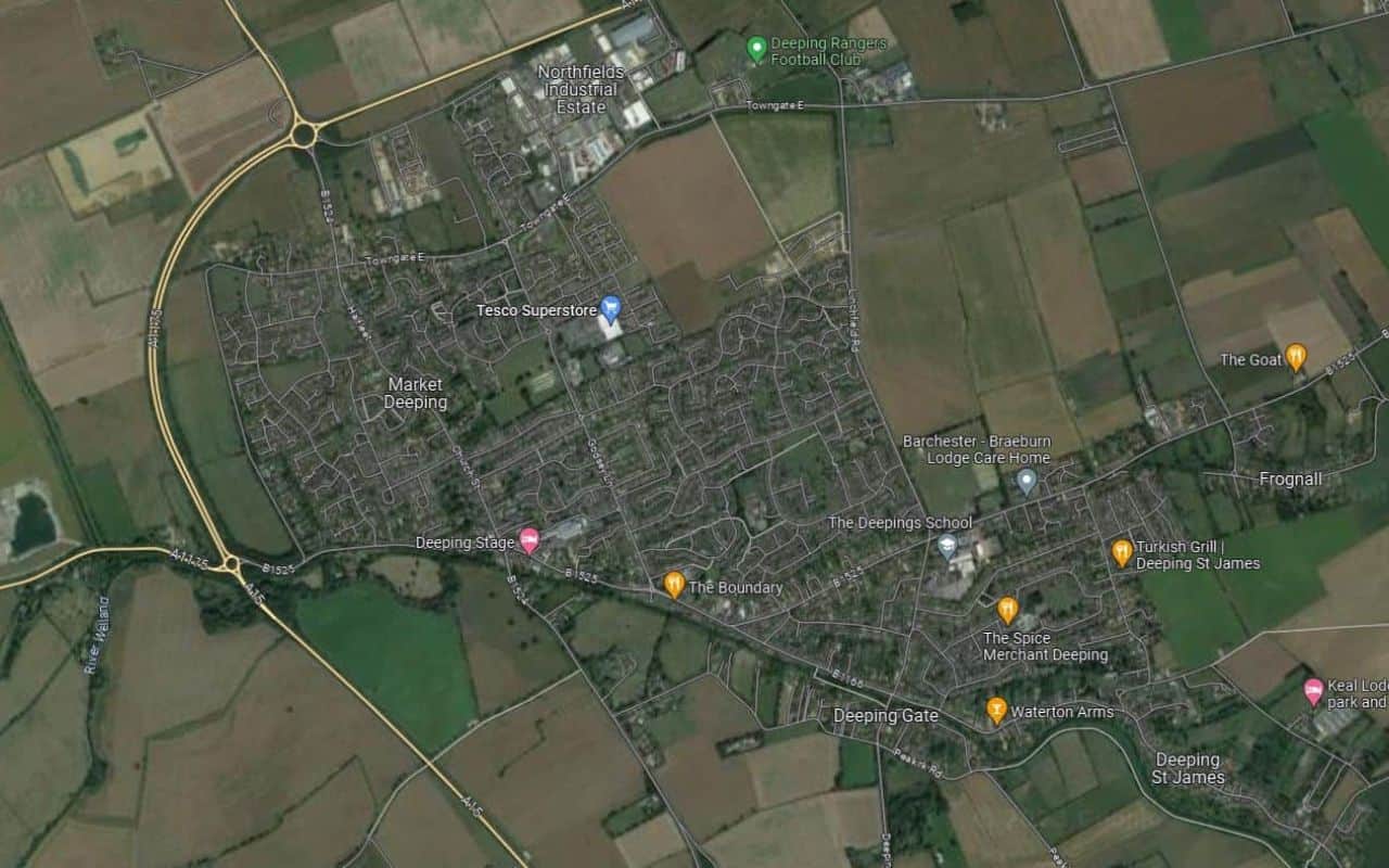 Map view of Market Deeping, Lincolnshire