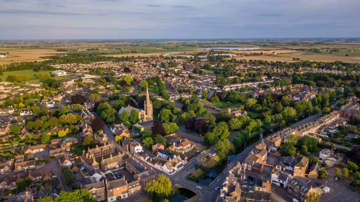 Aerial view of Spalding, Lincolnshire