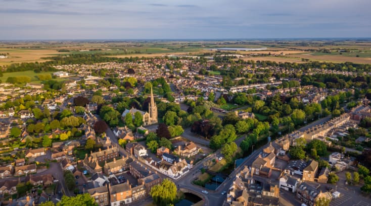 Aerial view of Spalding, Lincolnshire