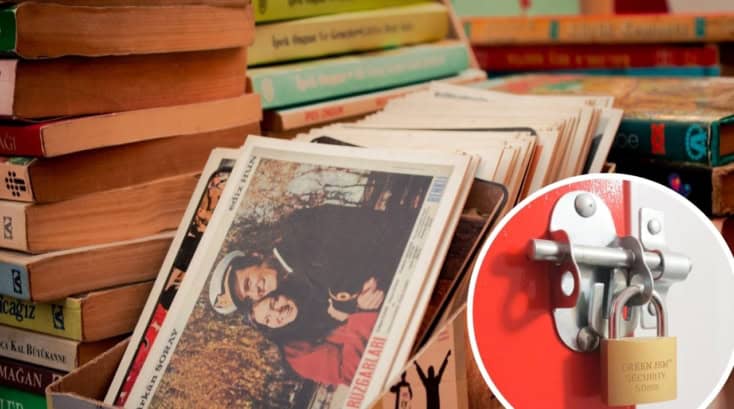 A pile of collectibles including books ready for self storage